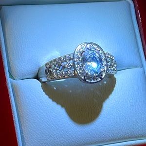 SOLD sterling silver engagement ring size 9